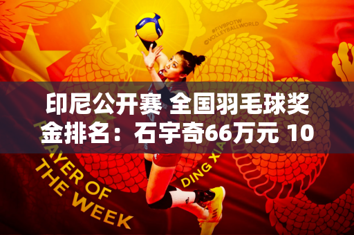 印尼公开赛 全国羽毛球奖金排名：石宇奇66万元 10人4700元并列第30名