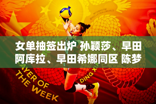 女单抽签出炉 孙颖莎、早田阿库拉、早田希娜同区 陈梦再遇宿敌索科斯