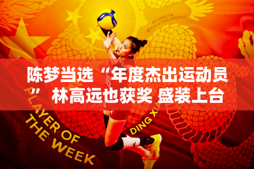 陈梦当选“年度杰出运动员” 林高远也获奖 盛装上台领取奖杯！