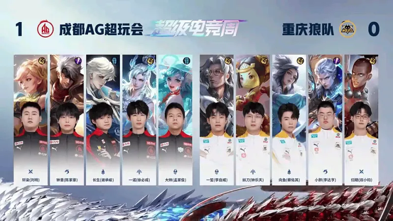 【赛后】重庆狼队1-1成都AG 神鬼成魔 万军之首为剑
